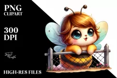 Colorful Baby Bee PNG Product Image 1