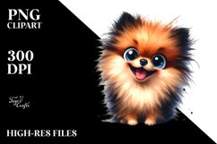 Cute Crazy Enthusiastic Pomeranian Watercolor Product Image 1