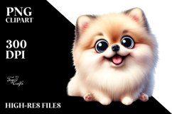 Funny Crazy Watercolor Pomeranian | Clipart Product Image 3