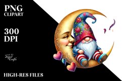 Valentines Gnome with Detailed Hat, PNG Product Image 2