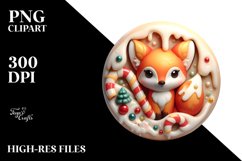 3D Martzipan Like Christmass Fox PNG Product Image 2