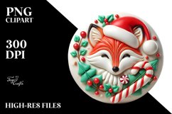 3D Martzipan Like Christmass Fox PNG Product Image 2