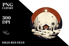 Retro Christmass Nativity Scene PNG Product Image 2