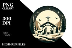 Retro Christmass Nativity Scene PNG Product Image 2