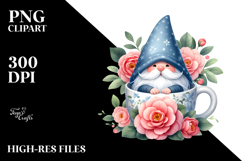 Gnome with Camellia Floral Frame JPEG Product Image 2