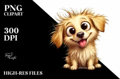 Crazy Golden Retriever Watercolor Clipart Product Image 1