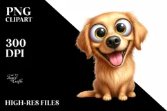 Crazy Golden Retriever Watercolor Clipart Product Image 3