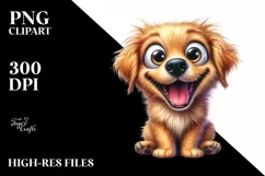 Crazy Golden Retriever Watercolor Clipart Product Image 3