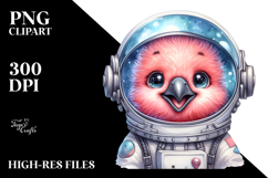 Baby Flamingo Astronaut Helmet PNG Product Image 2