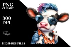 Modest Baby Cow Posing PNG Product Image 1