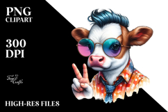 Modest Baby Cow Posing PNG Product Image 2