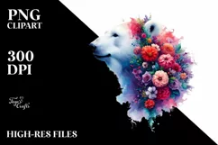 Artistic Polar Bear Flowers Watercollor Product Image 3