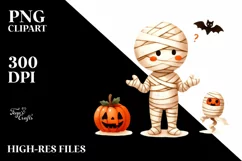Simple Funny Halloween Mummy, Transparent PNG Product Image 3