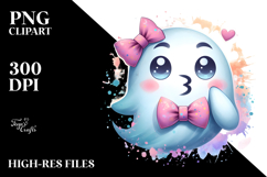 Funny Ghost with Bow and Tie PNG Product Image 2