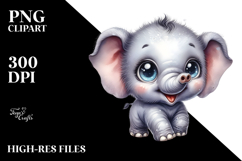 Adorable Baby Elephant, PNG Product Image 2