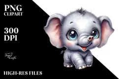Adorable Baby Elephant, PNG Product Image 2