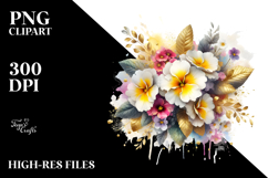 Sublimation Abstract Vibrant Bouquet Gold Foil Product Image 2