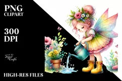 Colorful Small Cute Fairy | Sublimation Clipart Product Image 1