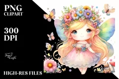 Colorful Small Cute Fairy | Sublimation Clipart Product Image 1