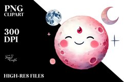 Smiling Half Moon Cloud PNG Product Image 2