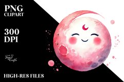 Smiling Half Moon Cloud PNG Product Image 2