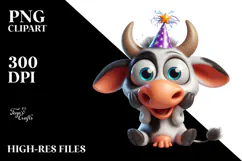 Cute Cow with Playful Curiosity PNG Product Image 2