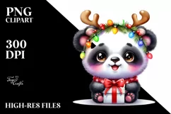 Vibrant Baby Panda Watercolor PNG Product Image 1