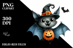 Funny Watercolor Halloween Sticker Clipart Product Image 1
