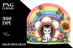 Seated Rainbow,Colorful Flowers | Sublimation,Clipart Product Image 3