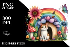 Seated Rainbow,Colorful Flowers | Sublimation,Clipart Product Image 1