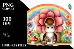 Seated Rainbow,Colorful Flowers | Sublimation,Clipart Product Image 3