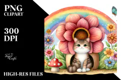 Seated Rainbow,Colorful Flowers | Sublimation,Clipart Product Image 2