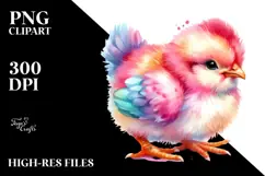 Cute Pink-ish Baby Chicken PNG Product Image 2