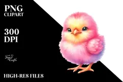 Cute Pink-ish Baby Chicken PNG Product Image 2