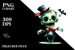 Simple Funny Halloween Zombie, Transparent PNG Product Image 2