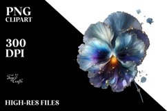 Glossy Pansy Watercolor Splash Product Image 1