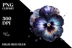 Glossy Pansy Watercolor Splash Product Image 1