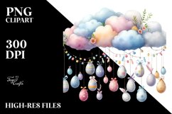 Cloud with Easter Eggs PNG Product Image 2