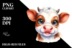 Energetic Baby Cow with Big Eyes, PNG Product Image 2
