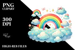 Cute Rainbow Cloud PNG Product Image 2