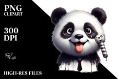 Washed Panda Portrait Watercolor Clipart Product Image 1