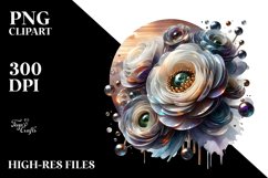 Abstract Shiny Ranunculus Clipart Product Image 1