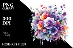 Colorful Violet Watercolor Abstract | Sublimation Clipart Product Image 1