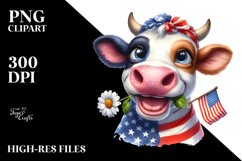 Cow Portrait Wearing | Sublimation | Clipart Product Image 1