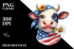 Cow Portrait Wearing | Sublimation | Clipart Product Image 1