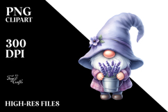 cute GNOME with Lavender, PNG Product Image 2