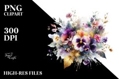 Colorful Pansy Watercolor Abstract | Sublimation Clipart Product Image 3