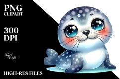 Colorful Smiling Baby Seal | Clipart Product Image 1
