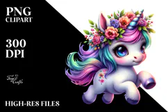 Vibrant Baby Unicorn PNG Product Image 2