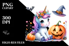 Vibrant Baby Unicorn,Simple Halloween | Sublimation,Clipart Product Image 2